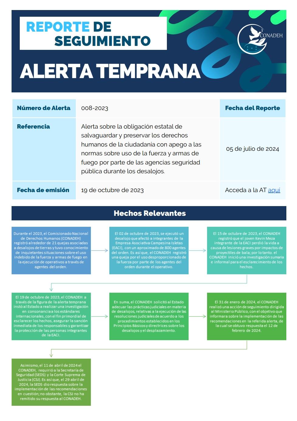 REPORTE DE SEGUIMIENTO ALERTA TEMPRANA