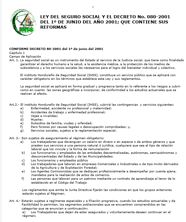 Ley del Instituto Hondureño de Seguridad Social