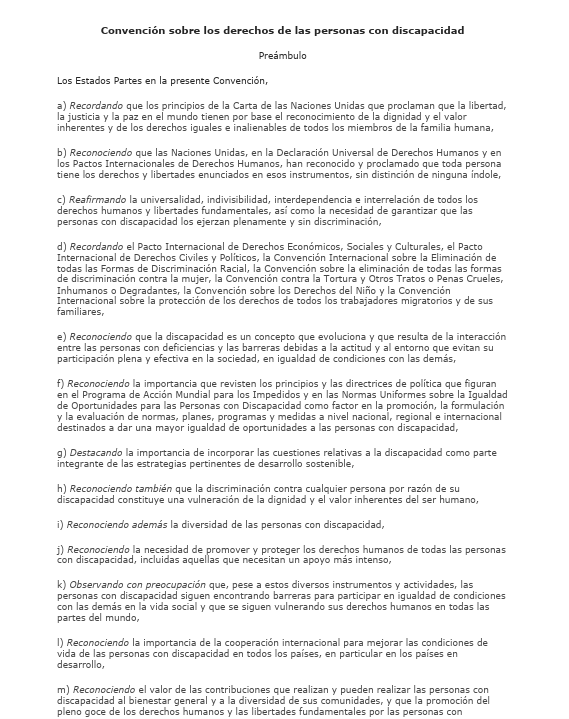 Convención sobre los derechos de las personas con discapacidad