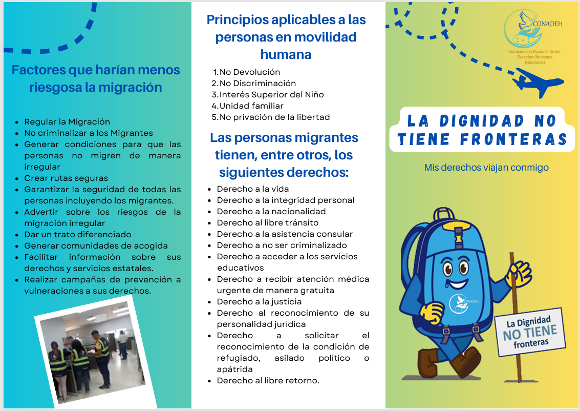 Tríptico la dignidad no tiene fronteras