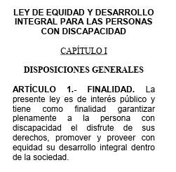 Ley de Equidad y Desarrollo Integral para las Personas con Discapacidad Honduras