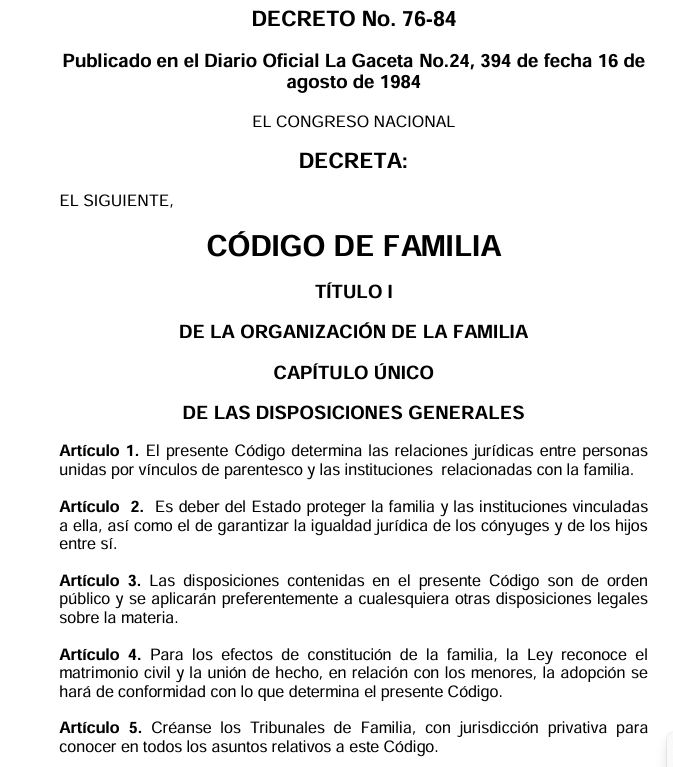CÓDIGO DE FAMILIA