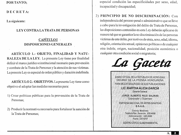 Ley Contra la Trata de Personas