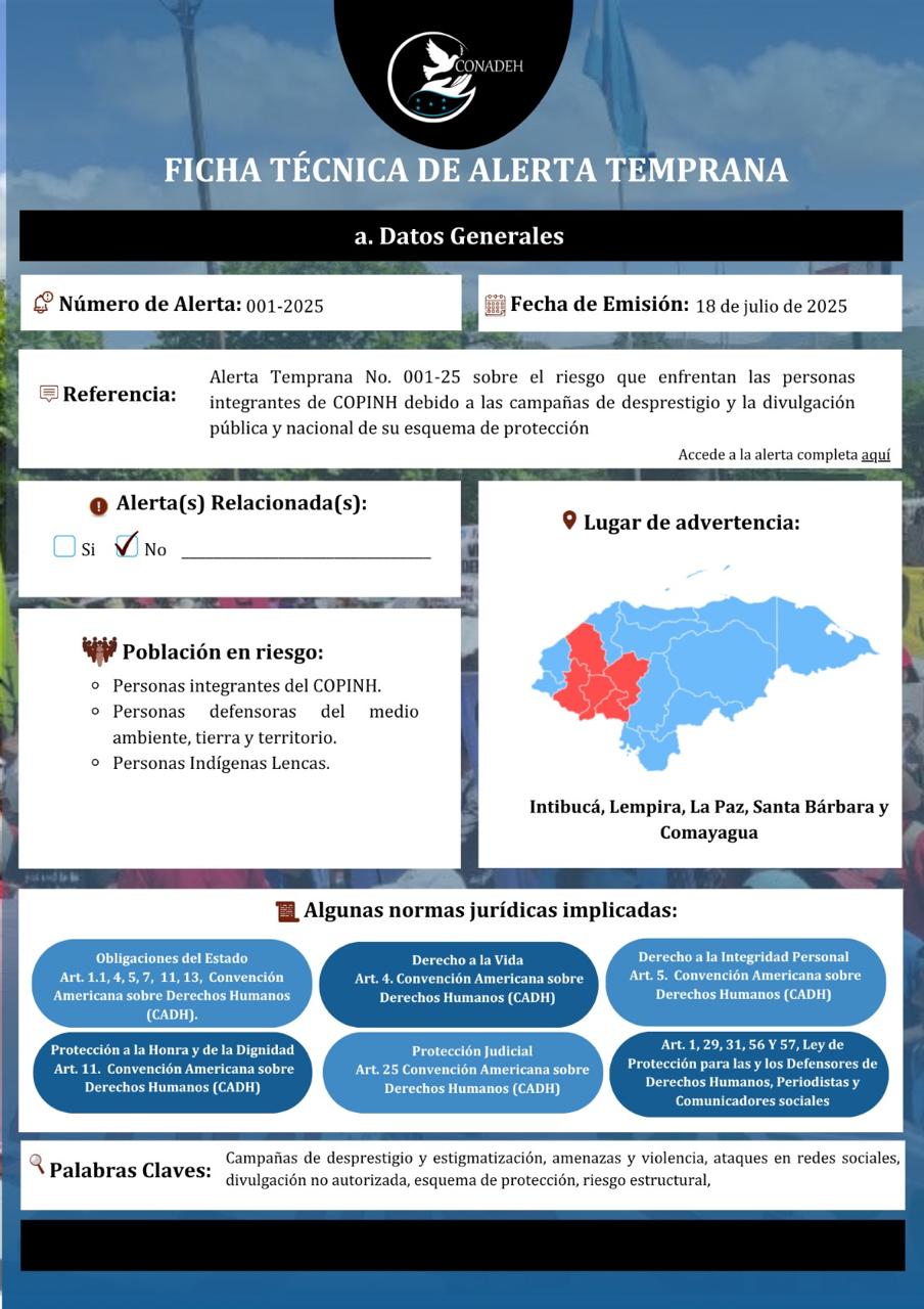 FICHA TÉCNICA DE ALERTA TEMPRANA No.001-2025
