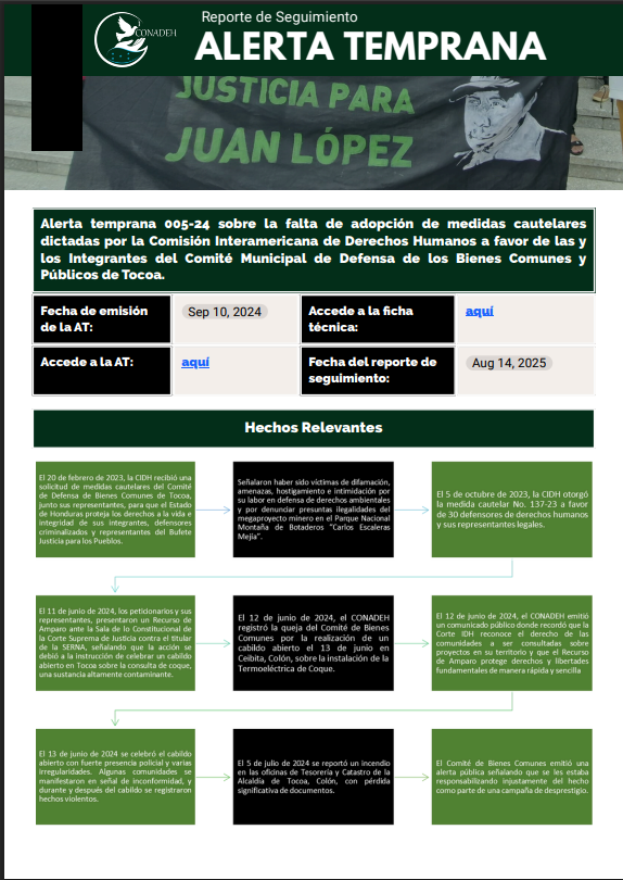 REPORTE DE SEGUIMIENTO No. 2 ALERTA TEMPRANA No. 005-2024