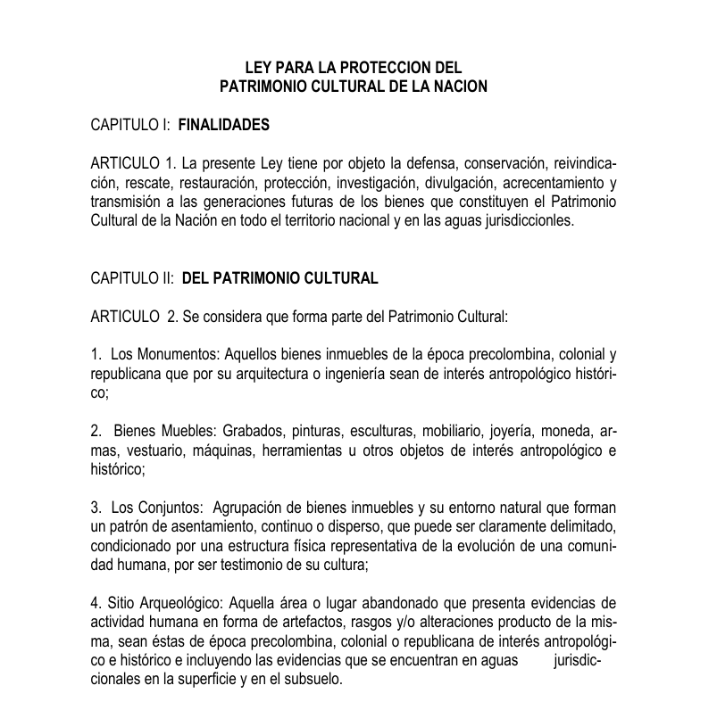 Ley para la Protección del Patrimonio Cultural de la Nación
